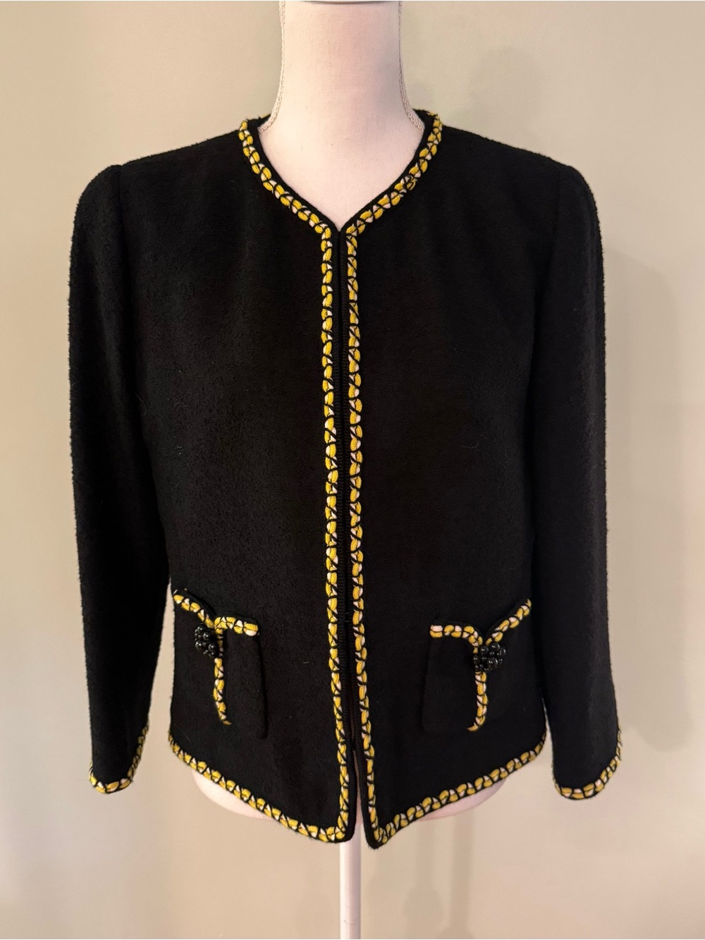 Luisa Spagnoli Black Wool Evening Jacket